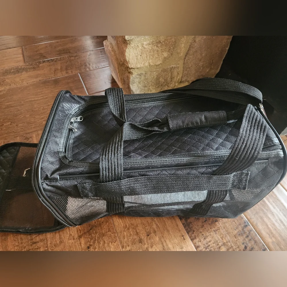Black Mesh Pet Carrier
